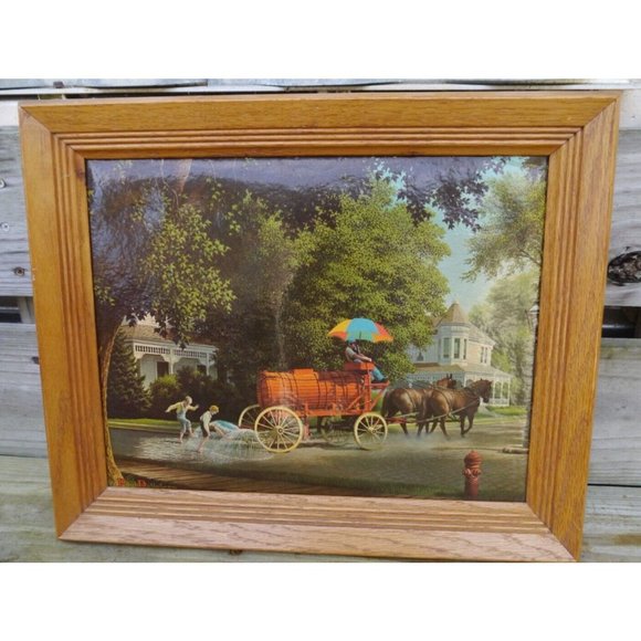 Vntg 1966 Paul Detlefsen "Happy Days" Lambert plastic plaque 14"x11" Mid Century